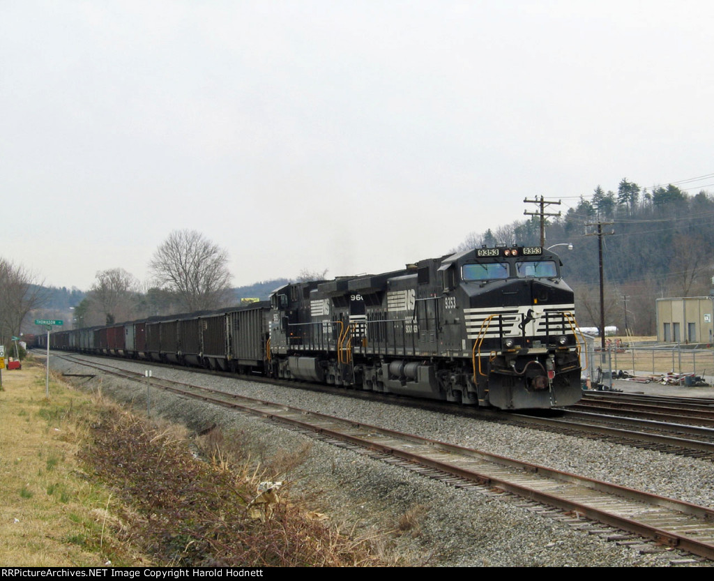 NS 9353 is one of two pushers on a coal train